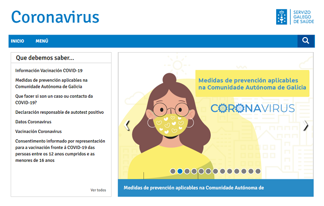 Visor Información sobre o coronavirus